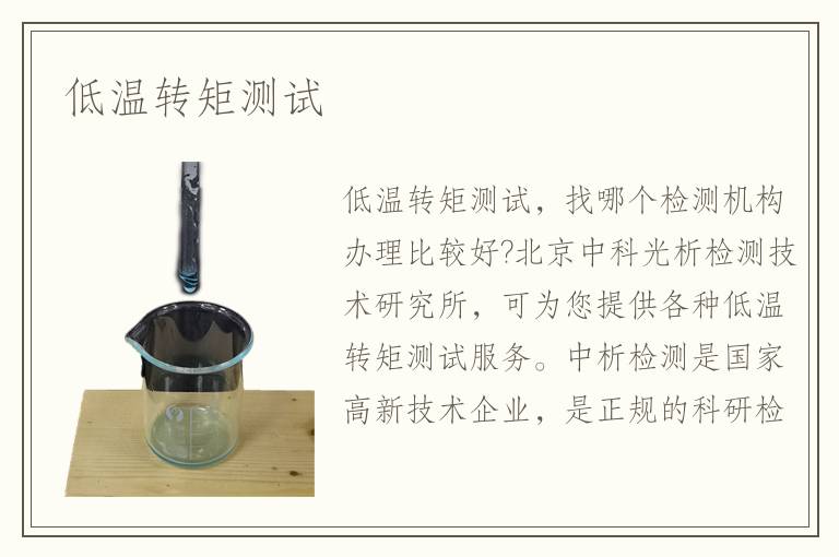 低温转矩测试